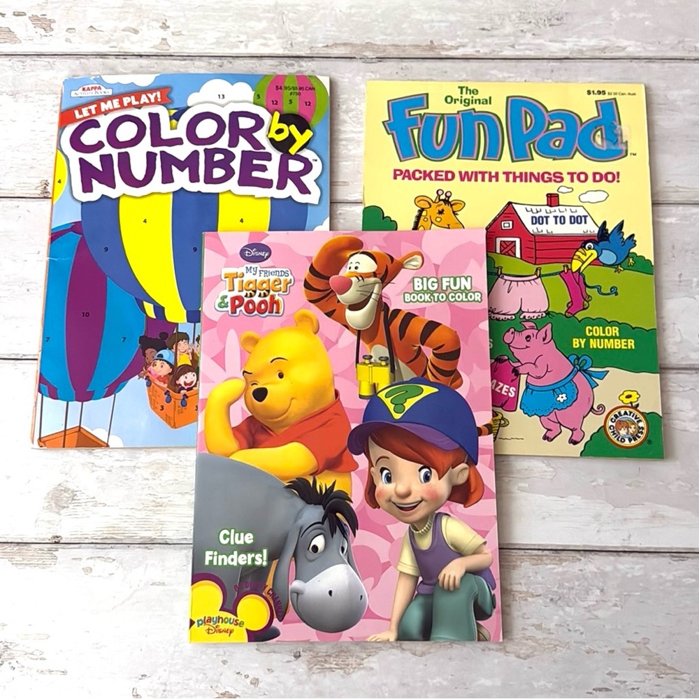 Color by Number Activity Pad Coloring Books Set of 3 Playhouse Disney Jr NEW
